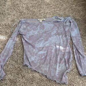 Urban outfitters Sheer Blue Long Sleeve Top